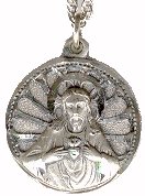 Scapular medal sometimes used to replace cloth scapulars
