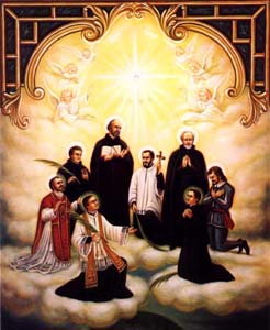 [North American Martyrs holy card]