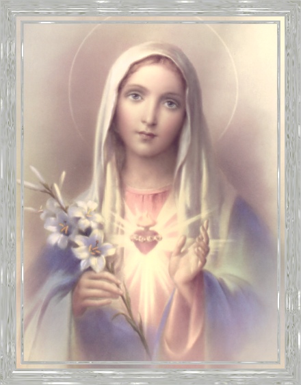 THE IMMACULATE HEART IN SILVER FRAME